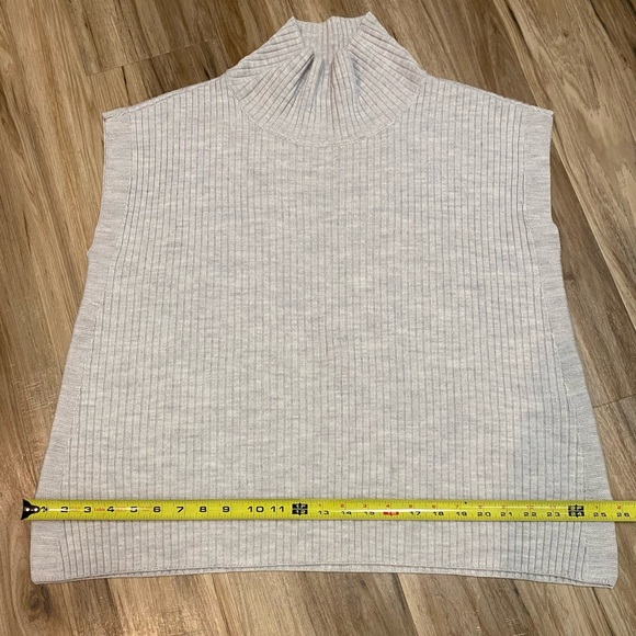 EILEEN FISHER MERINO WOOL TURTLENECK SWEATER VEST SLEEVELESS WOMENS GRAY SZ MED - Picture 4 of 12
